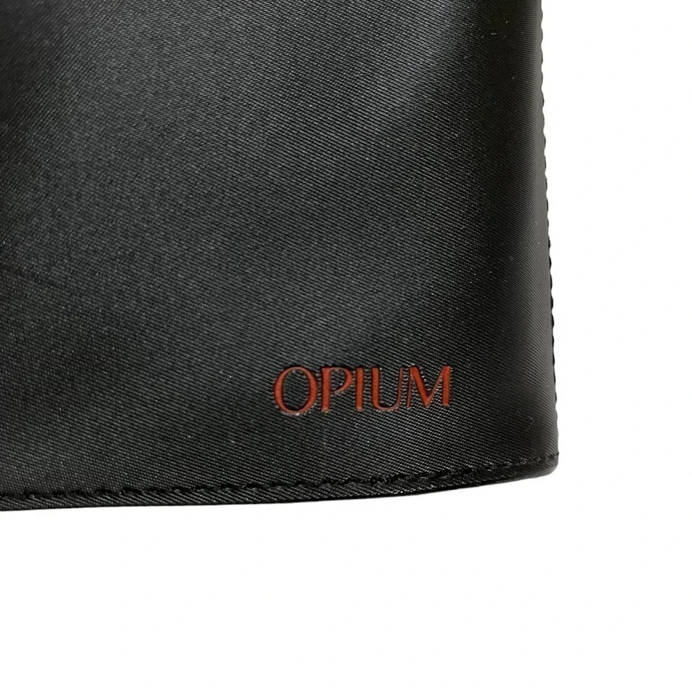 Yves Saint Laurent YSL Opium Black Zip Pouch Cosmetic Bag Clutch Purse